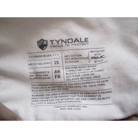 Men's Tyndale Classic Fit Casual ARC Rating 15 Pants Sz 38W, 30L (MP361) - Picture 11 of 13